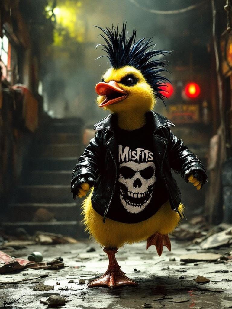 Punk Duckling Concert in Cyberpunk Style