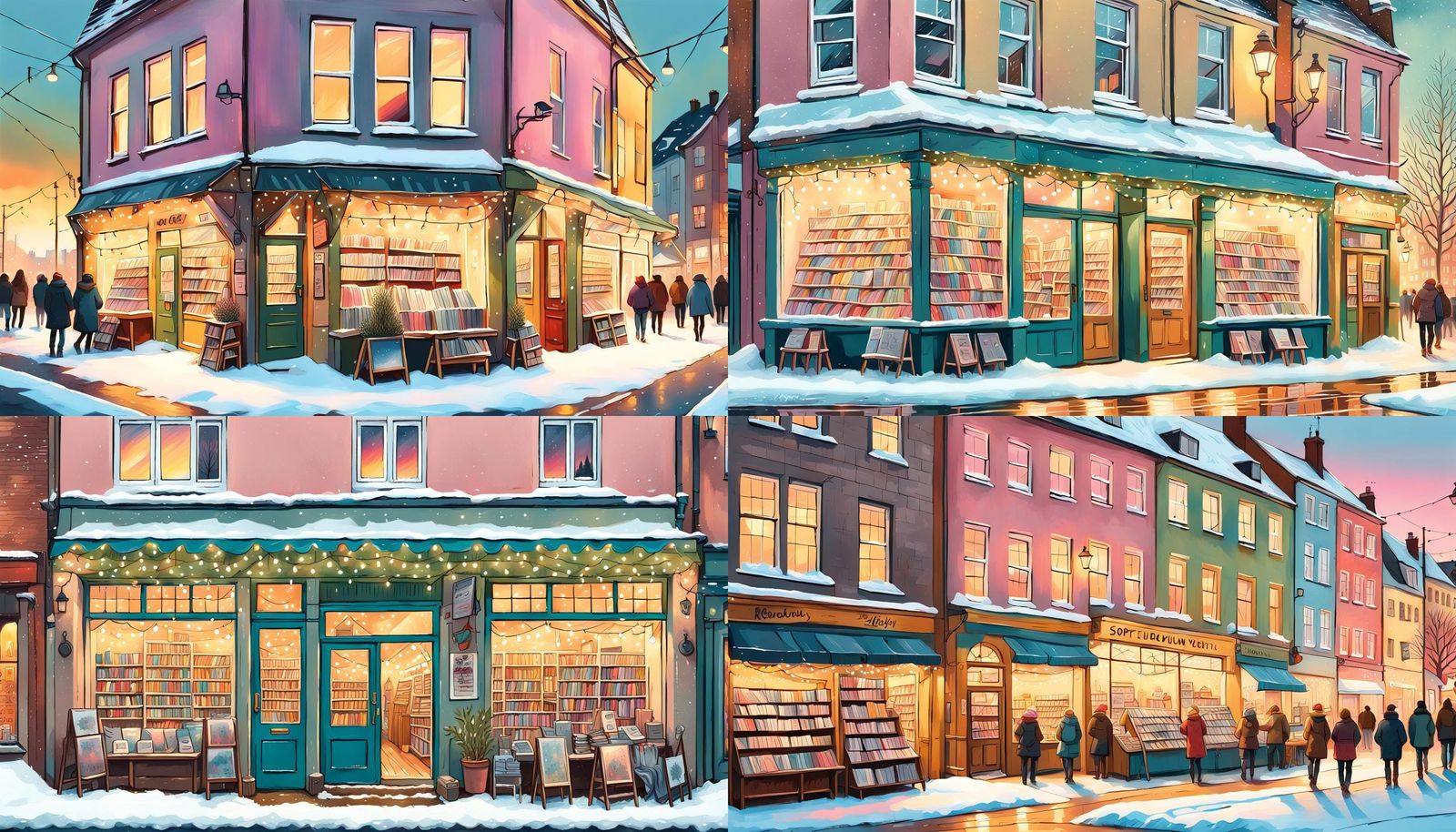 Cozy Winter Market Street Scene in Germany