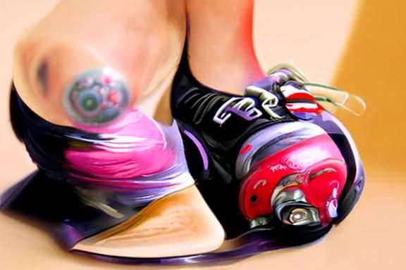 Naked women's roller derby hyperrealism telephoto 8k resolution photorealism