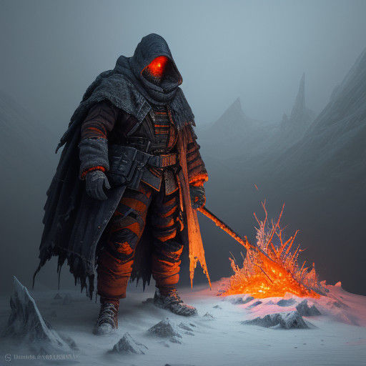 Snow-Clad Revenant in Orange Tatters