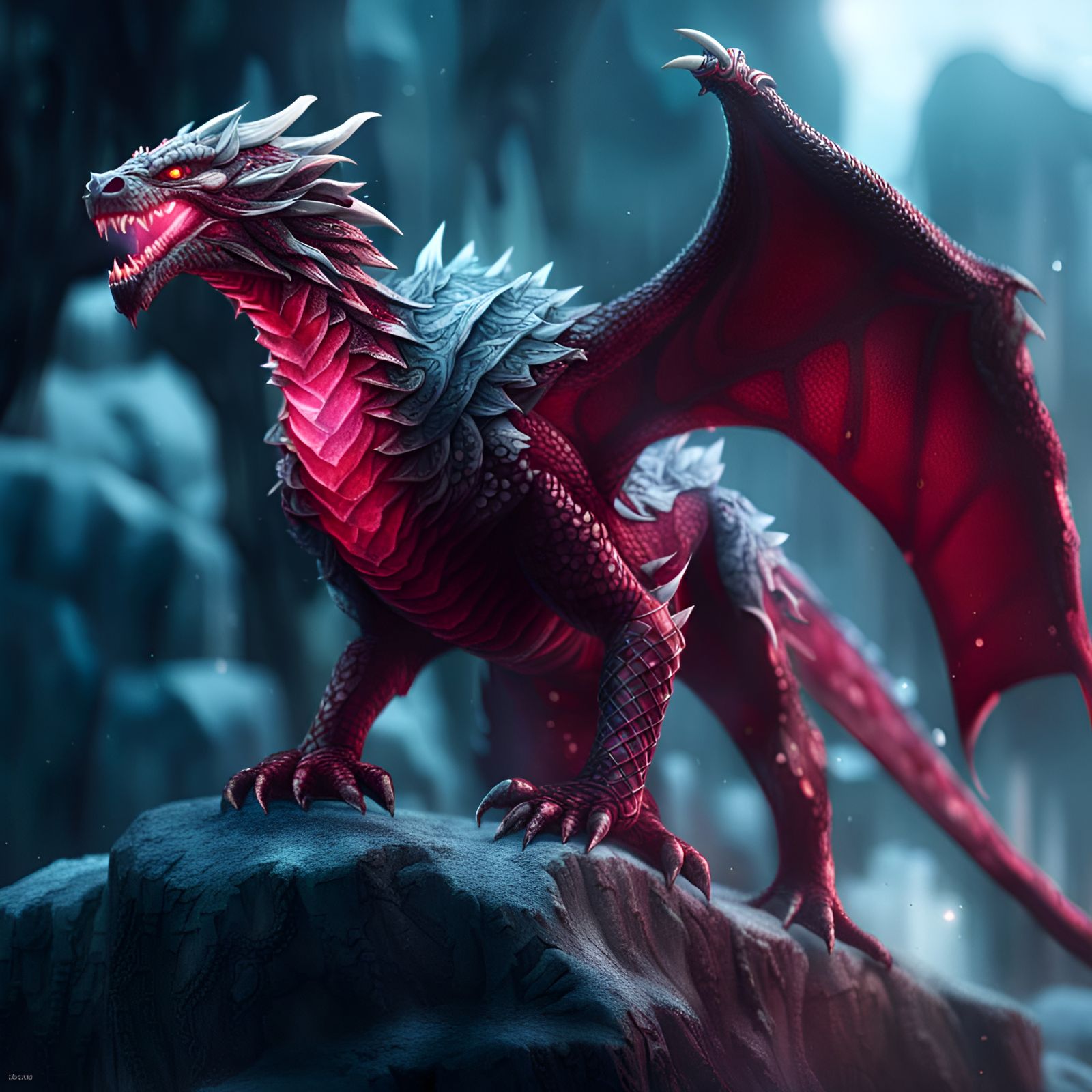 Epic Ruby Dragon Rogue in Digital Painting