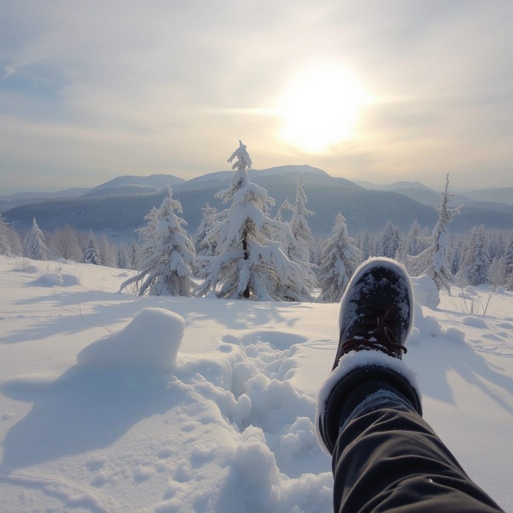 Winter Landscape with Bare Feet