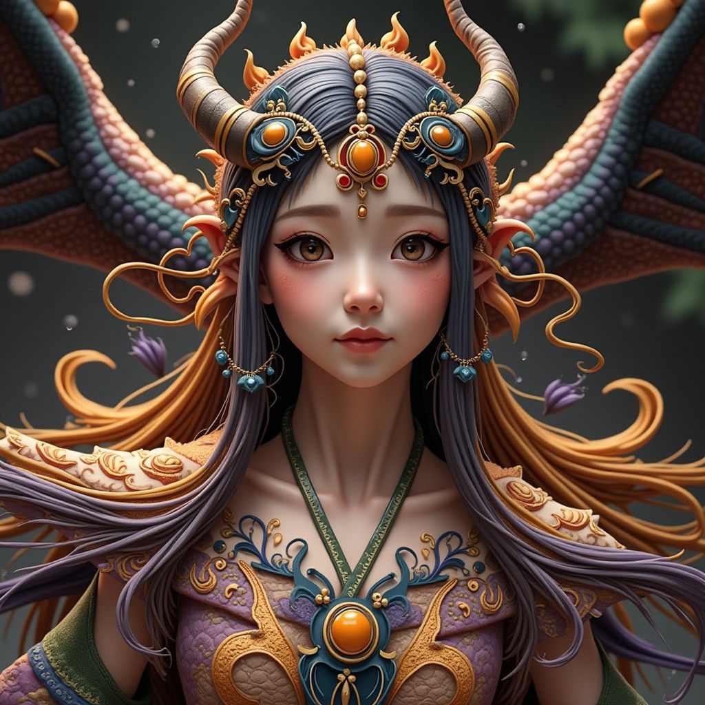 Dragon Girl in Ethereal Fantasy: 3D Anime Art