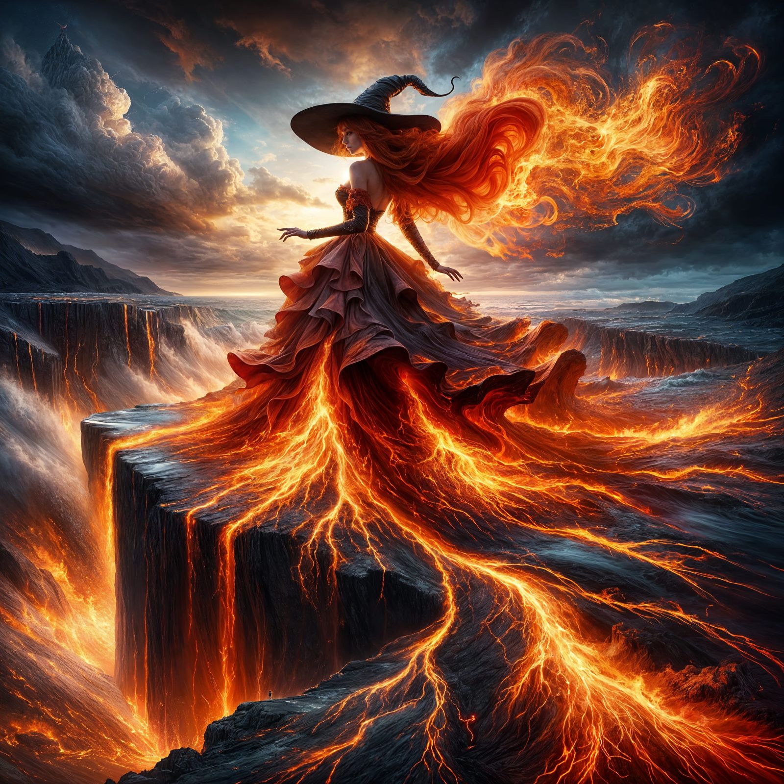 She wears and wields the flames