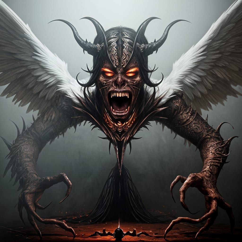 Hyperrealistic Fantasy Necromorph with Terror Glow