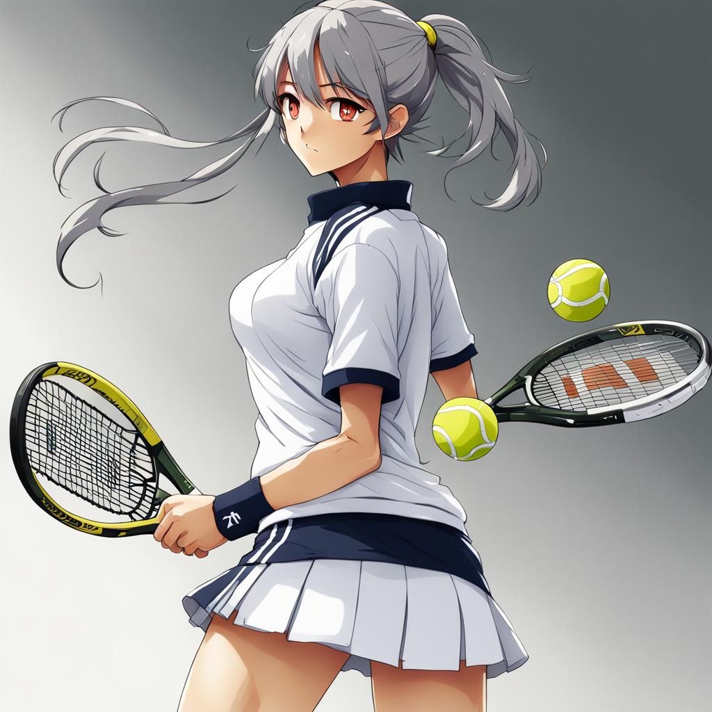 Anime Woman with Tennis Skirt and Sarashi