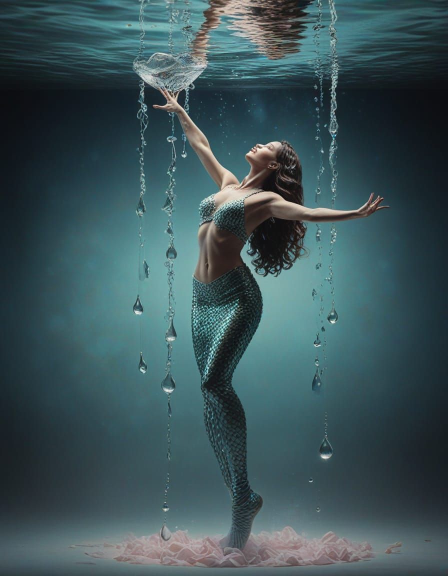 Ethereal Surrealist Still Life with Iridescent Mermaid Tears