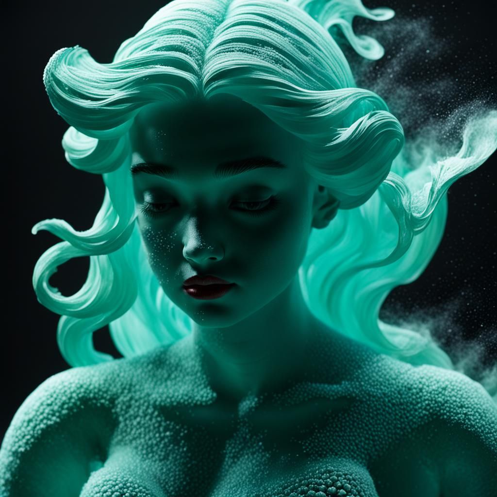 Little Mermaid Dissolving into Seafoam