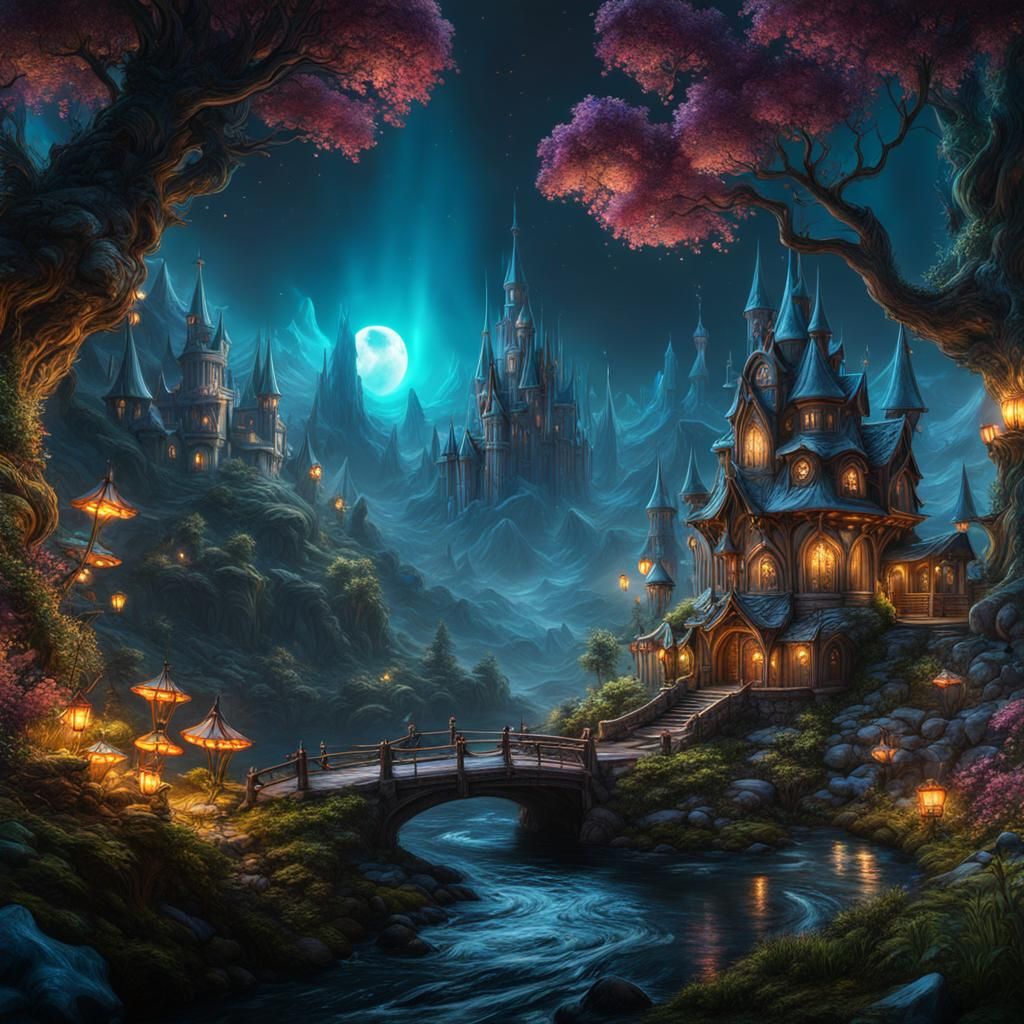 Fantastical Fairy Wonderland in Detailed Matte Painting