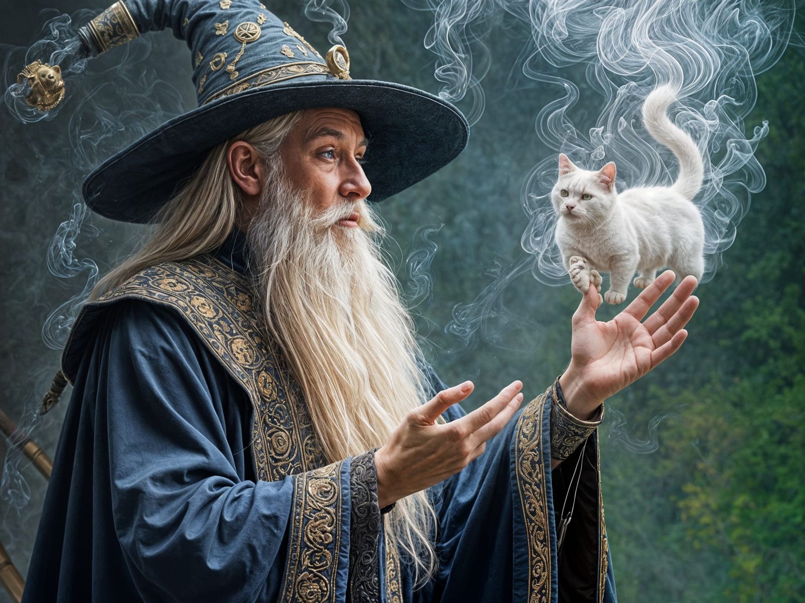 Wizard Summons a Cat of Smoke