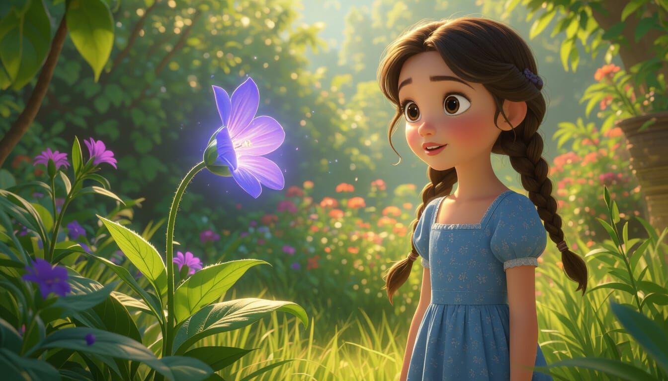 Leila and the Mysterious Voice in a Pixar Garden