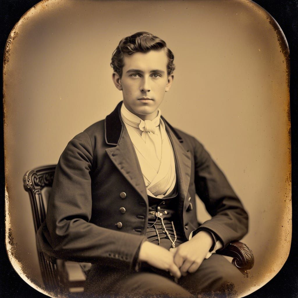 Victorian Ghost Photo of a Shirtless Young Man