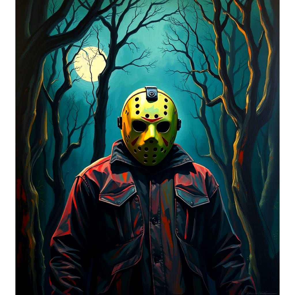 Jason Voorhees in a Neo-Expressionist Impasto Painting