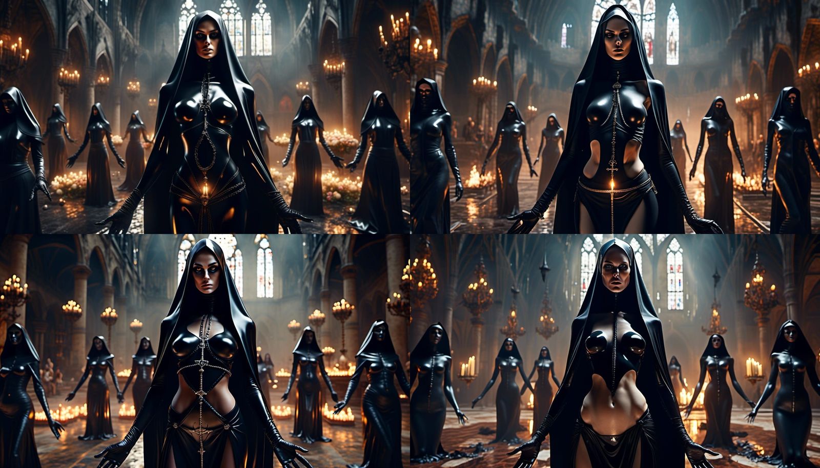 Warrior Nuns in preparatory prayers, before the soul-reaving...