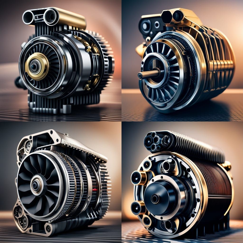 Golden Engine: Hyperrealistic Professional Photography