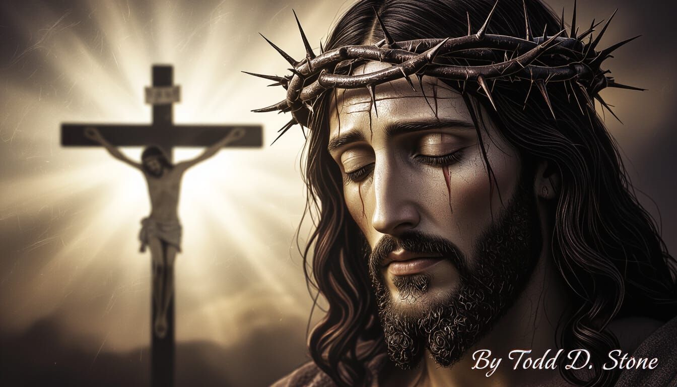 Jesus with Crown of Thorns: Hyper-Realistic Painterly Art