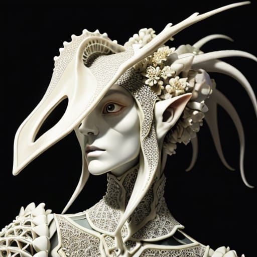 Antlered Alien Squid Antelope Hybrid Portrait