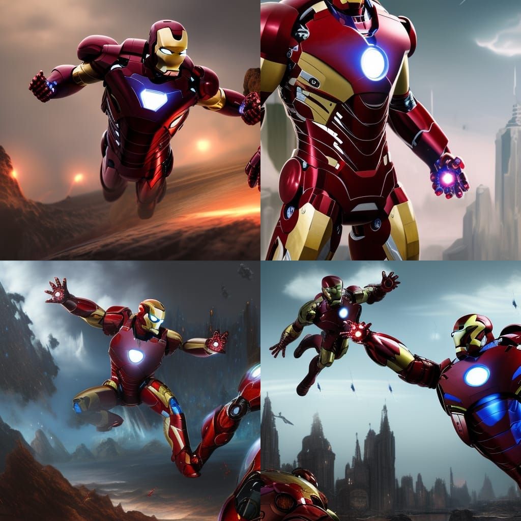Iron Man Versus Batman: Detailed Matte Painting