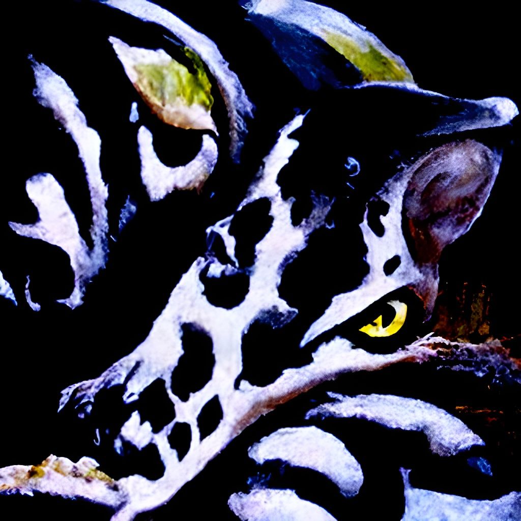 Sabertooth Clouded Leopard Oil Painting