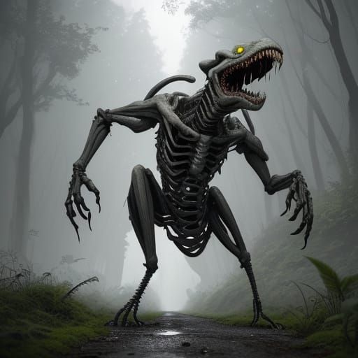 Horrific Worm Monster with Porcelain Mask