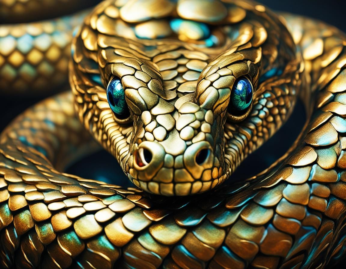 Majestic Serpent in Baroque Fantasy Art
