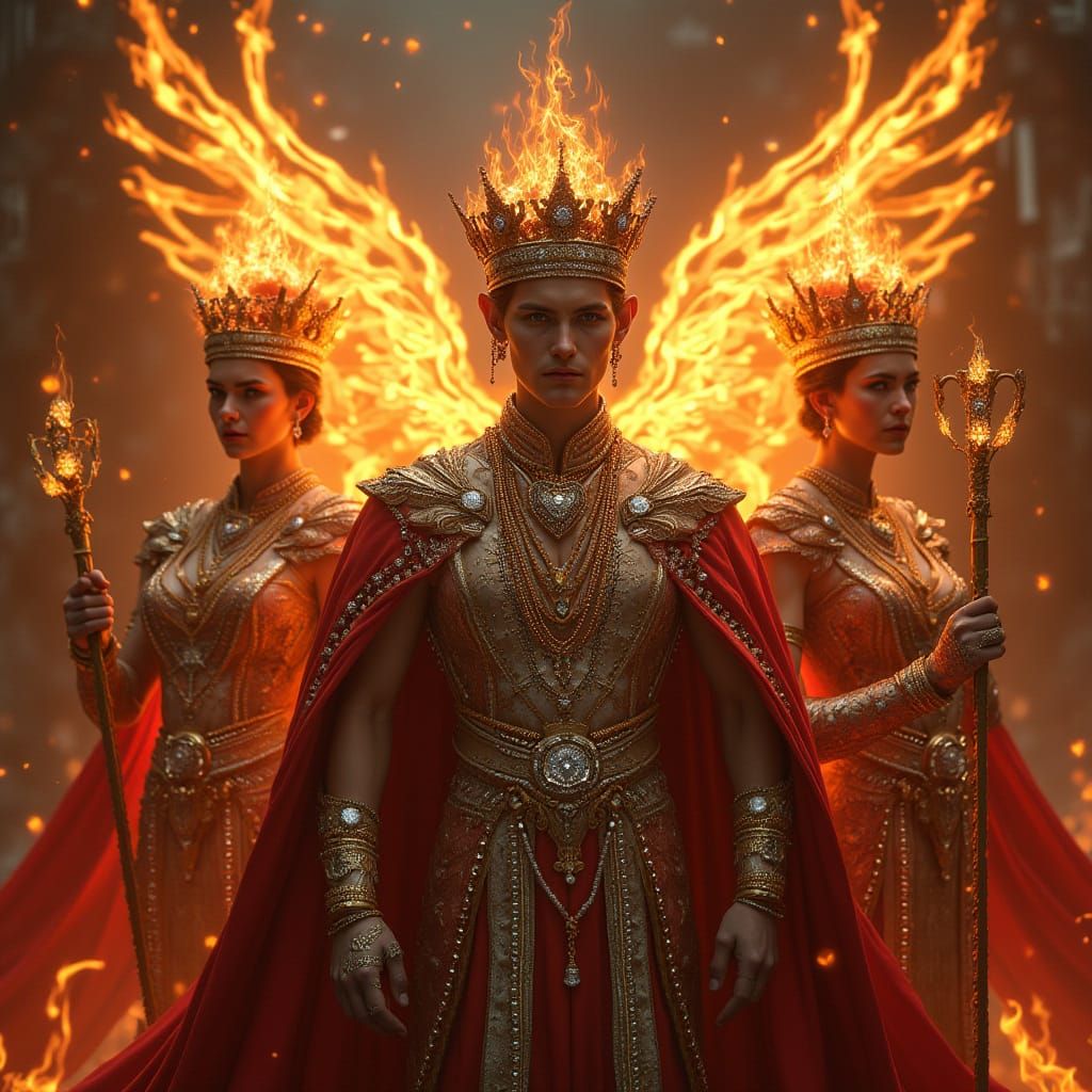 Diamond Royals Engulfed in Flames: Glitch Art