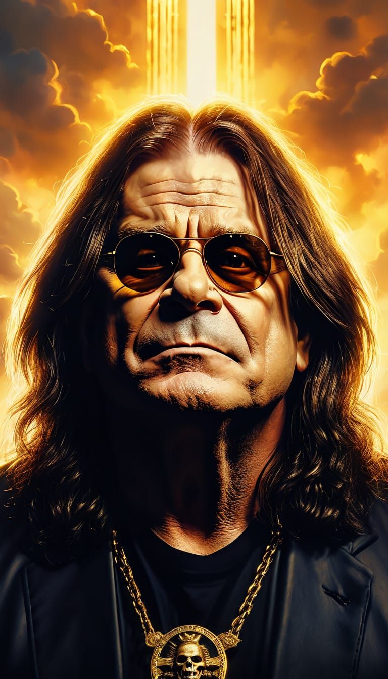 Ozzy Osbourne at Heaven's Gate in Divine Oil Painting