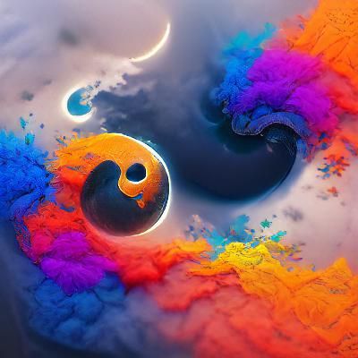 Colorful Yin Yang in Detailed Matte Painting