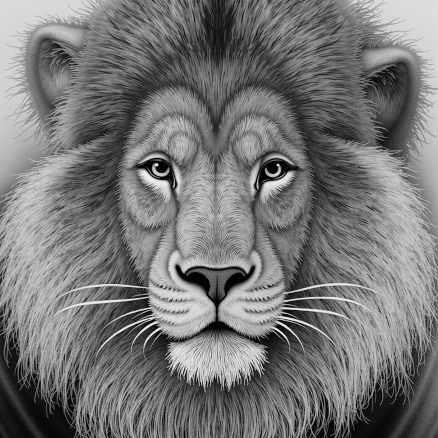 Geisha Portrait in Sumi-e Ink Painting Style