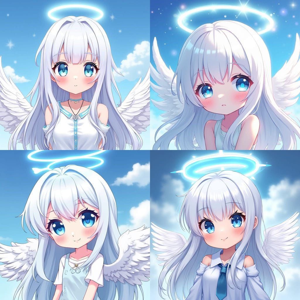Anime Angel with Blue Wings and Halo as Twitch Emote