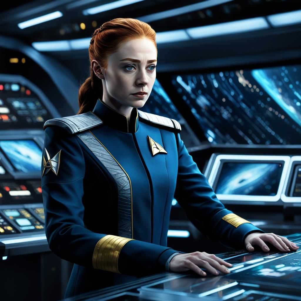Captain Sansa Stark on Starfleet Bridge