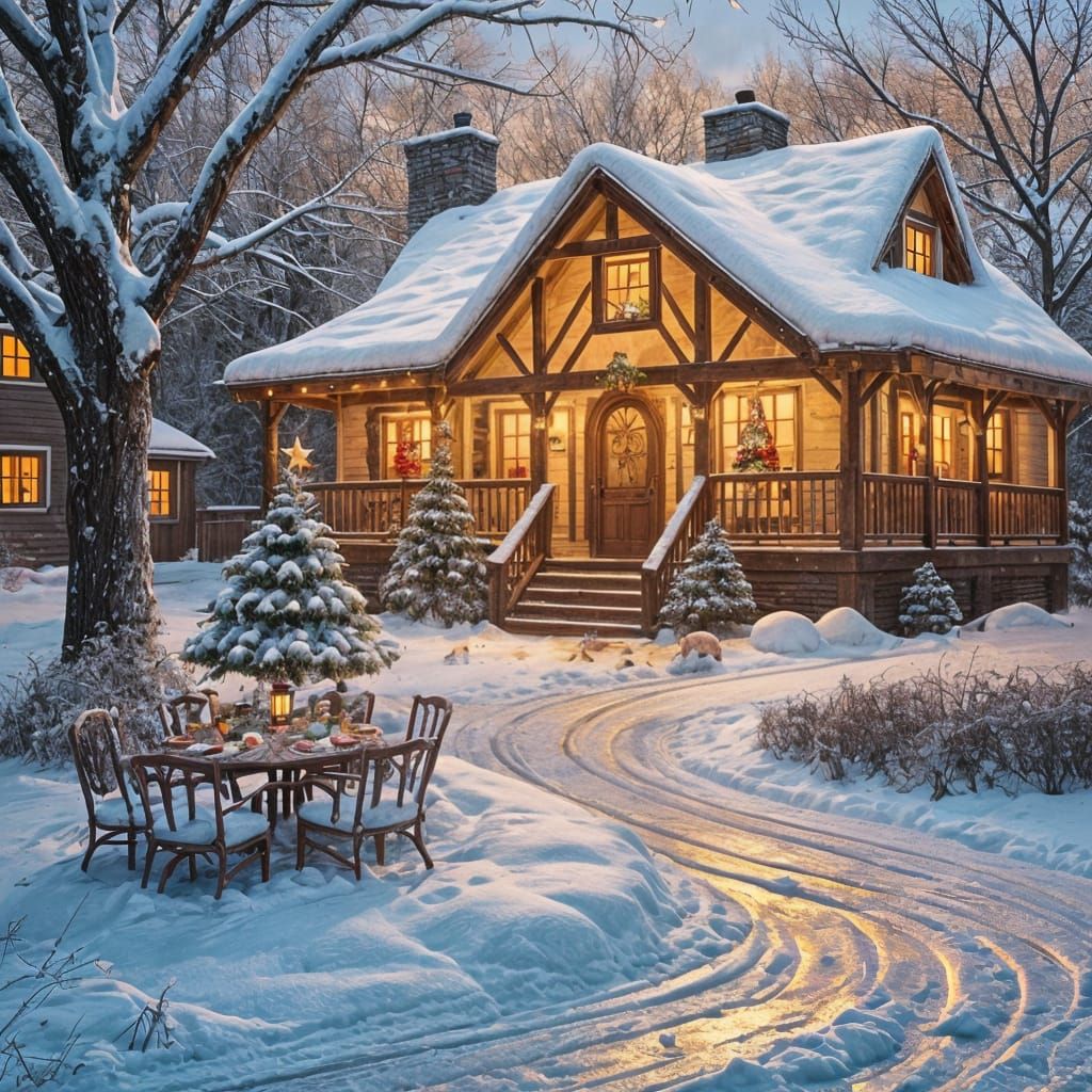 Winter Wonderland Still Life in Dutch Master Oil Painting St...