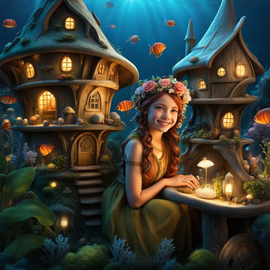 Underwater Fairy Village with Gypsy Girl Fairy