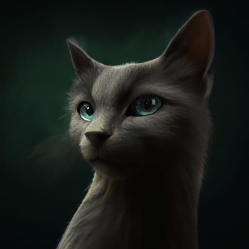 Epic Gray Cat Digital Matte Painting