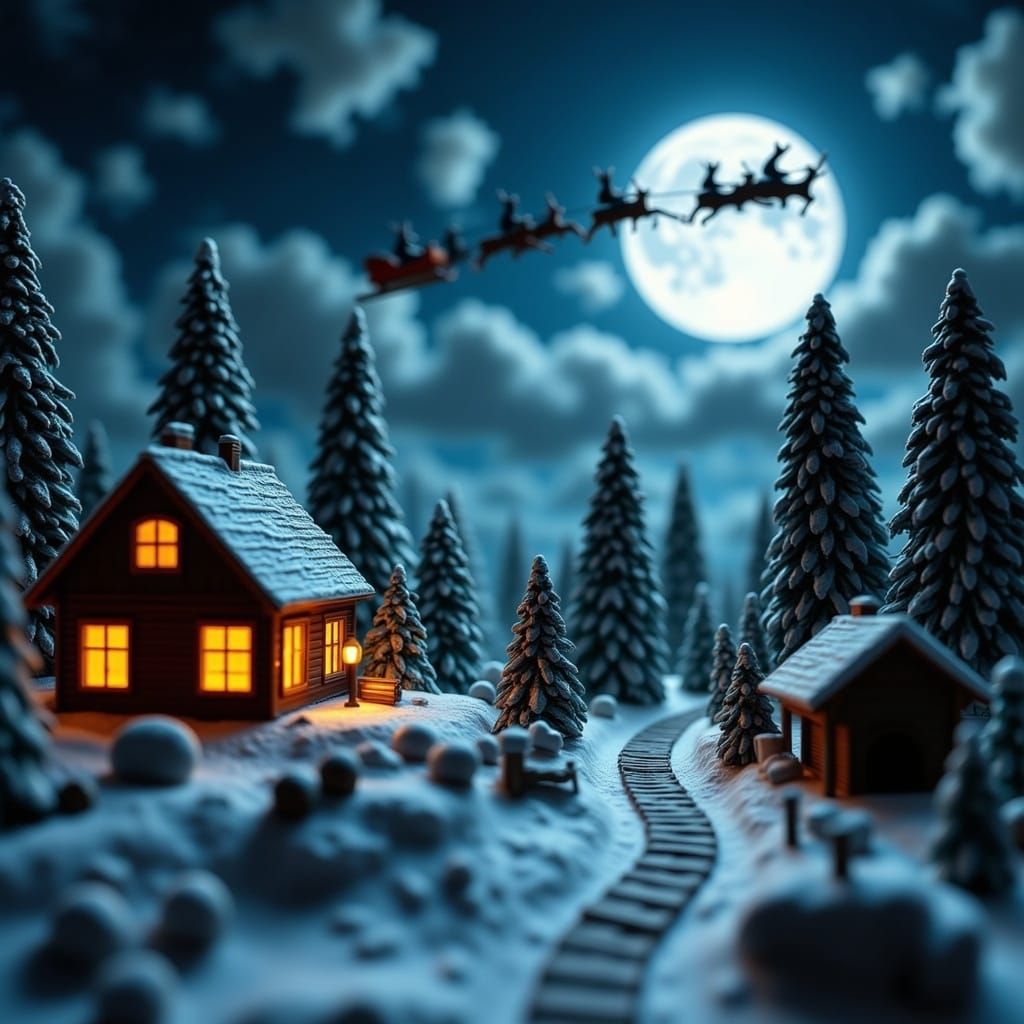 Cinematic Christmas Winter Wonderland Scene