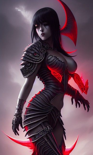 Beautiful Demon Woman in Artgerm Style
