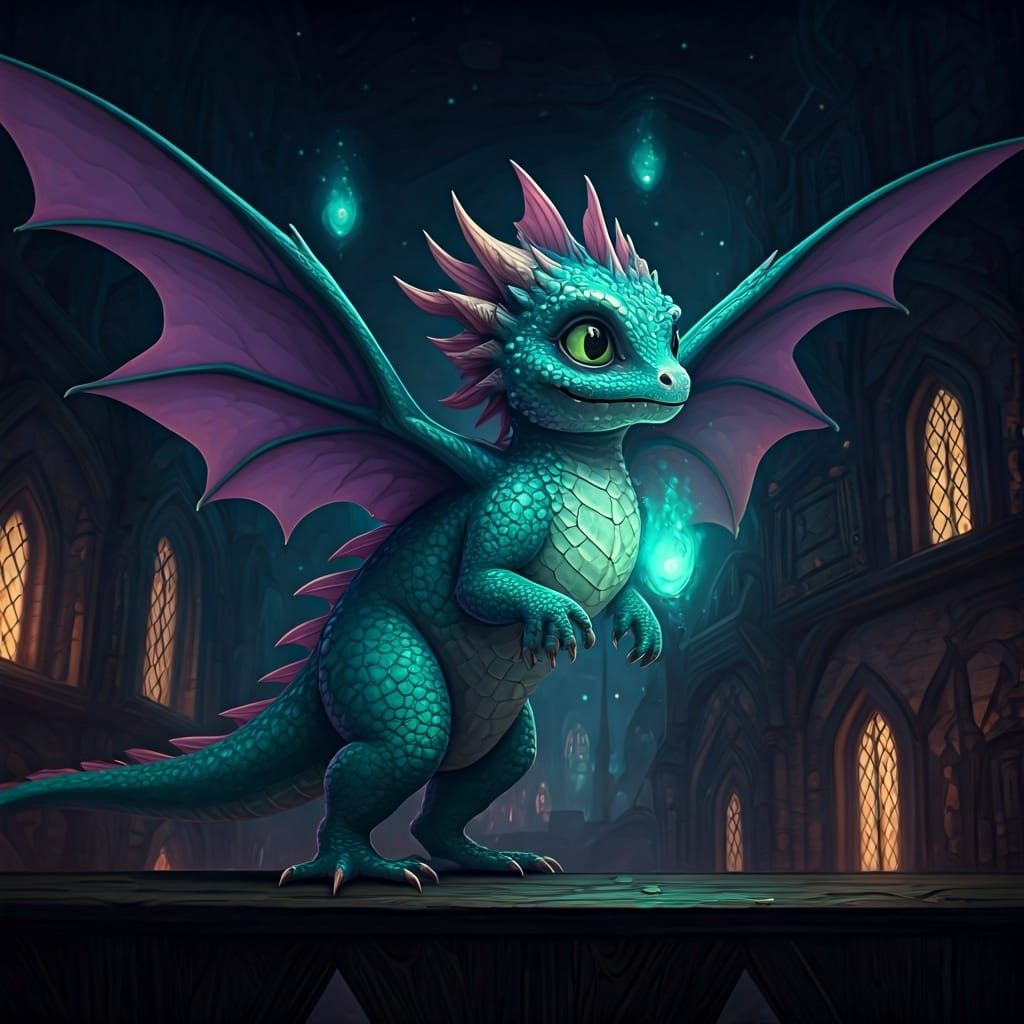 Iridescent Baby Dragons in High-Fantasy Skies