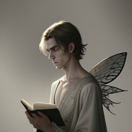 Young Man Confronted by Dark Evil Fairy in Bible Study