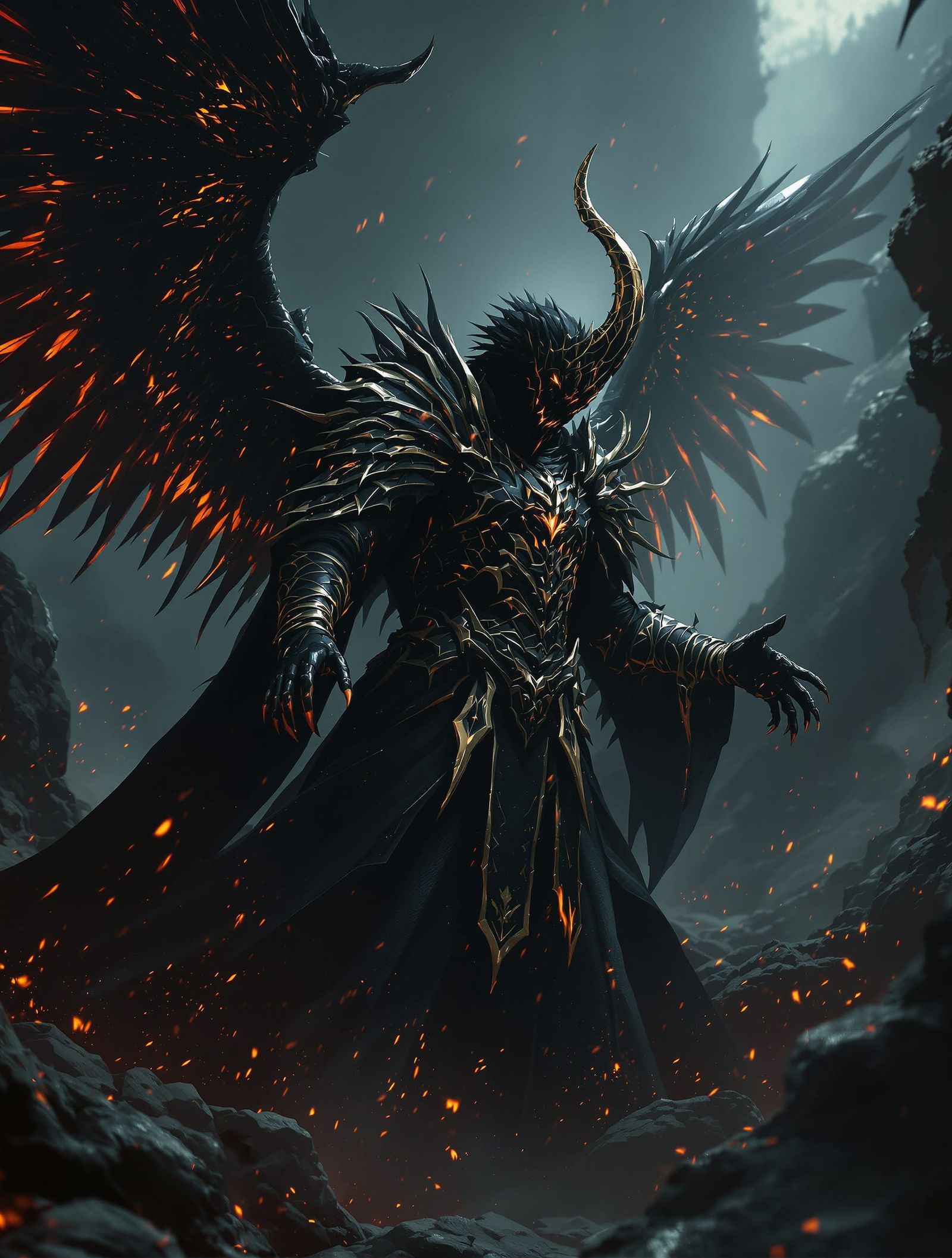 Dark Matter Angelic Warlord in Gothic Style