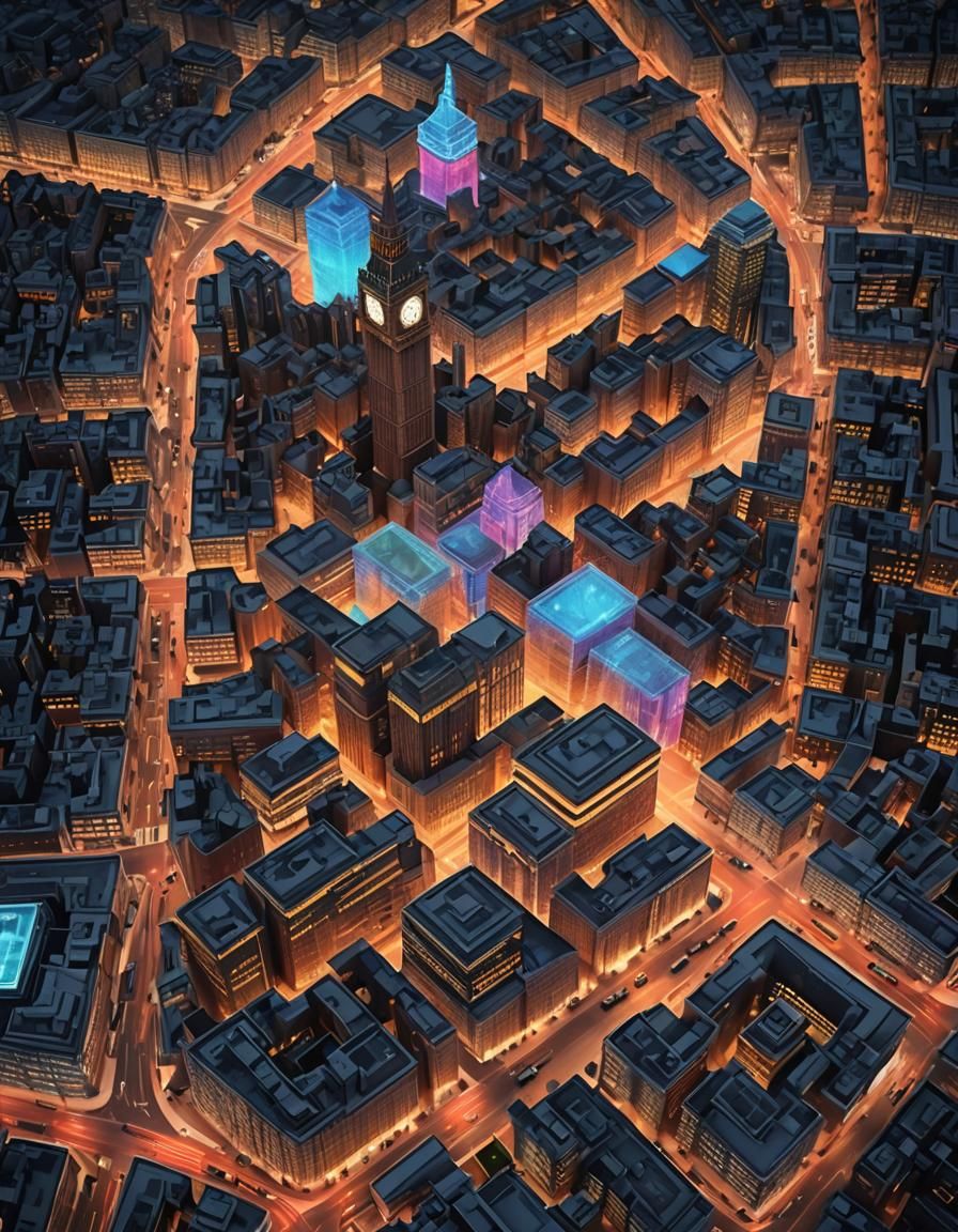 Futuristic London: Holographic Volumetric Lighting in 4K