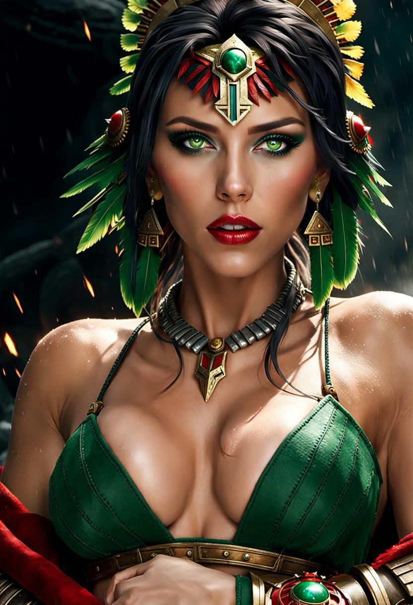 Warhammer 40k Space Marine as Aztec War Goddess