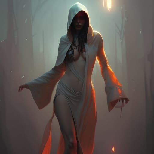 Seductive Hooded Figure Concept Art Portrait