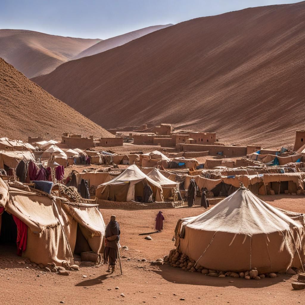 Berber Nomad Camp Scene
