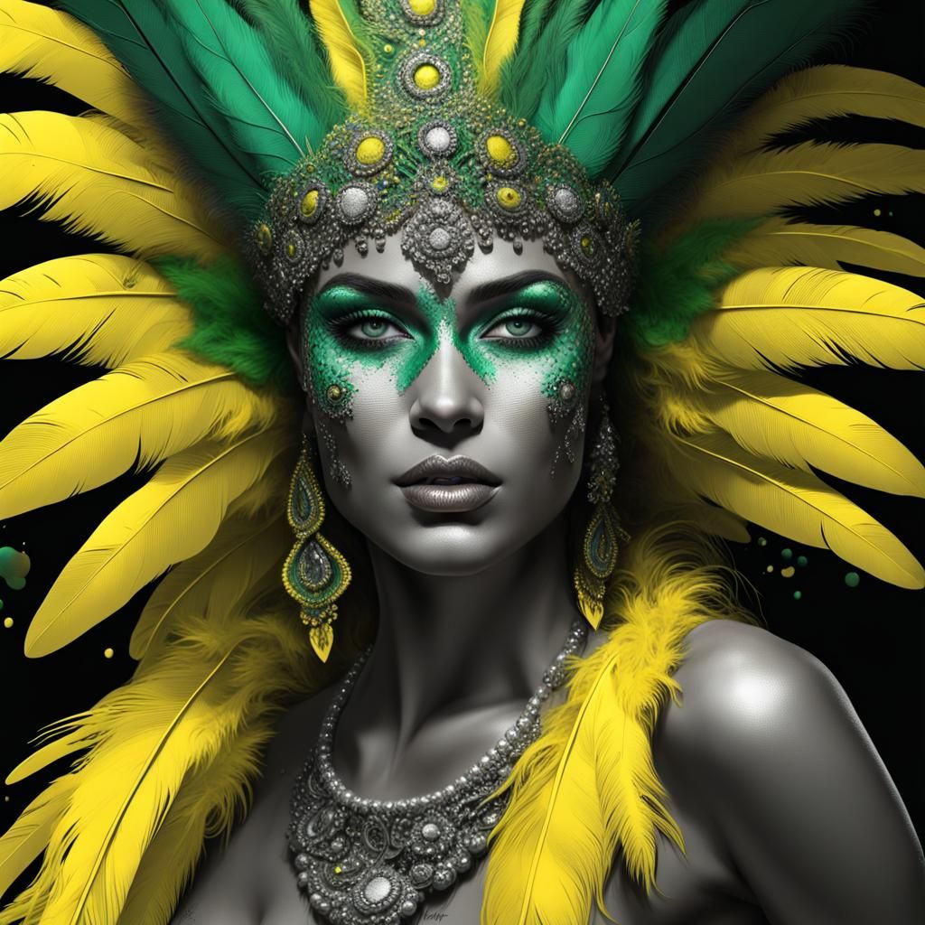 Brazilian Carnival Fantasy in Selective Color