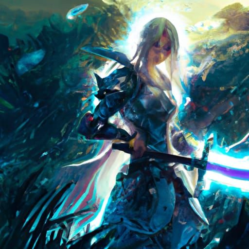 Dark Fantasy Woman Warrior with Claymore