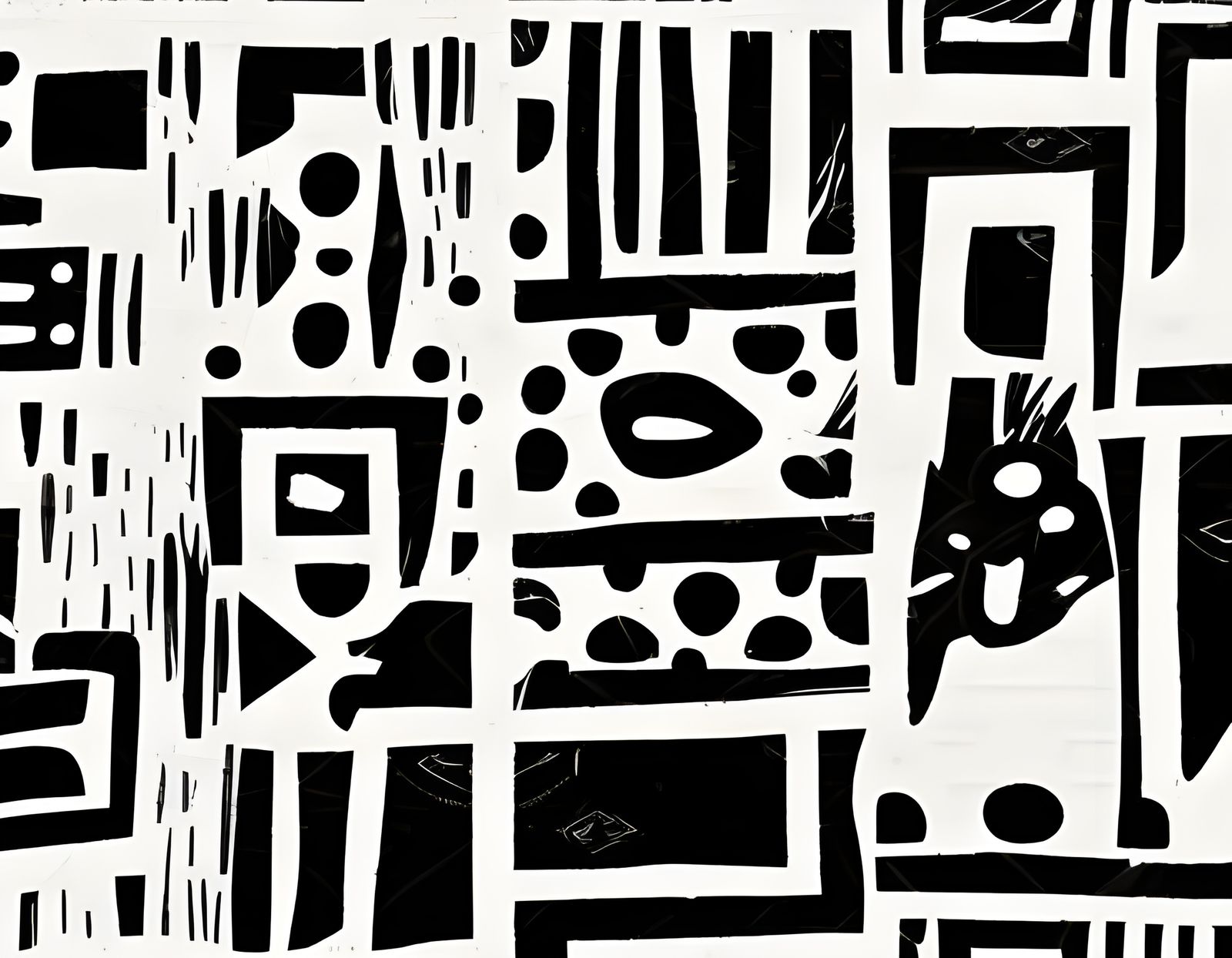 Abstract African Pattern: Modern Art in Black and White