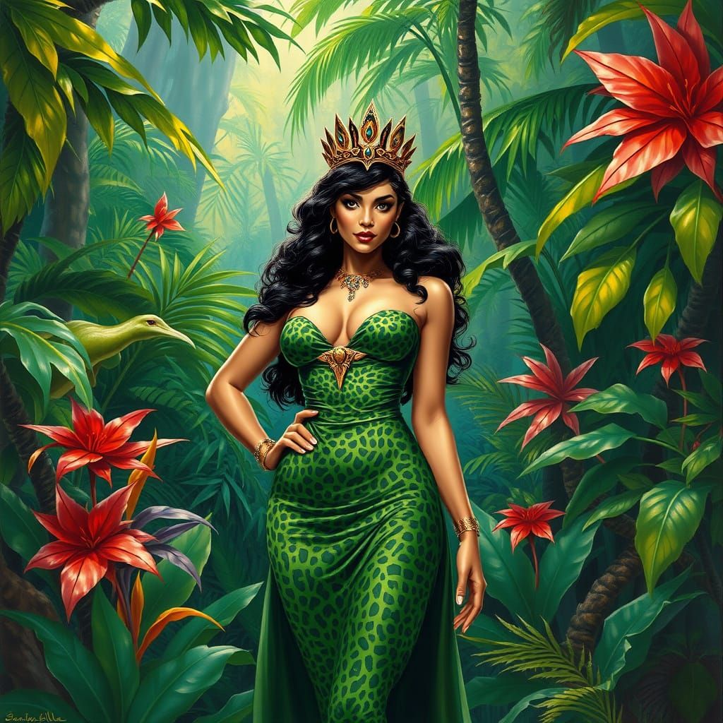 Sheena, Queen of the Jungle, in Fantasy Art Style