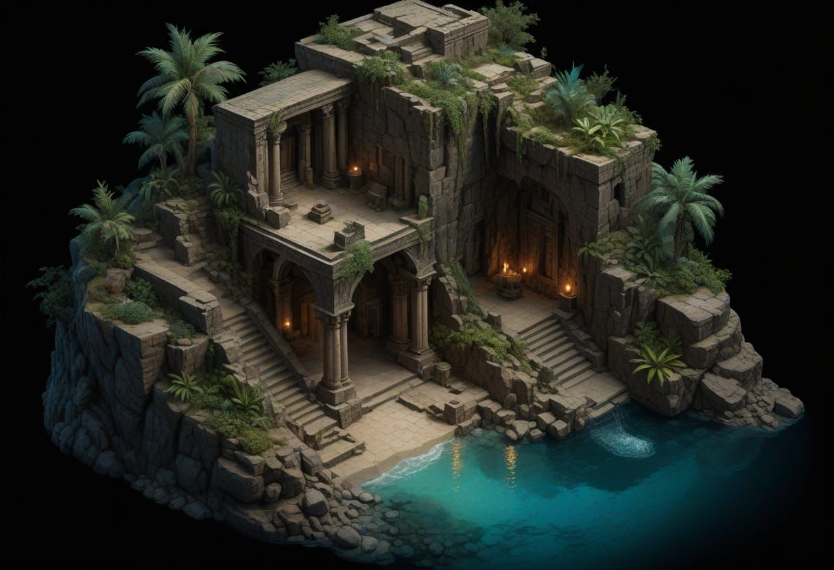 Ancient Babylonian Temple of the Sea Interior