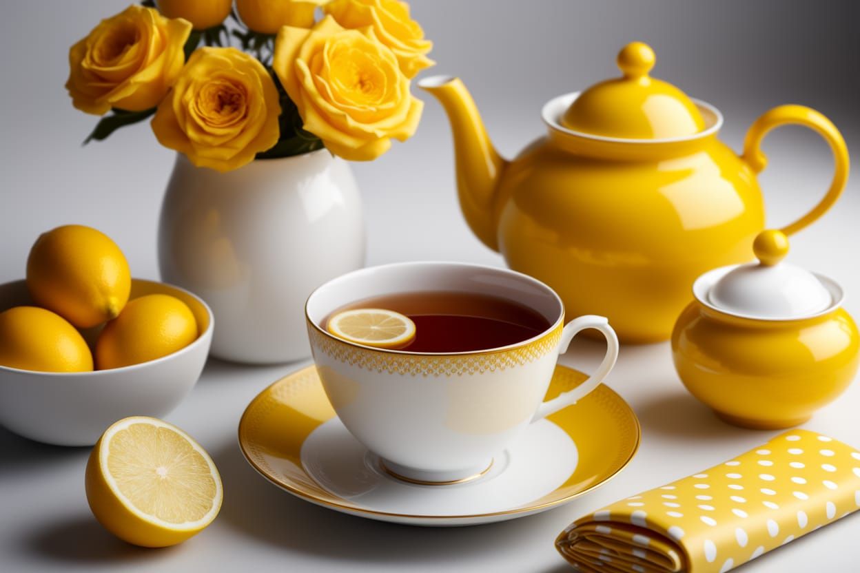 Vibrant Yellow Teatime Still Life