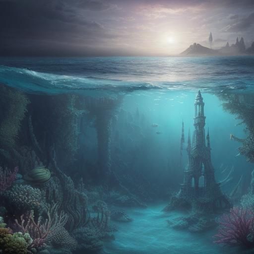 Detailed Underwater Realm Matte Painting